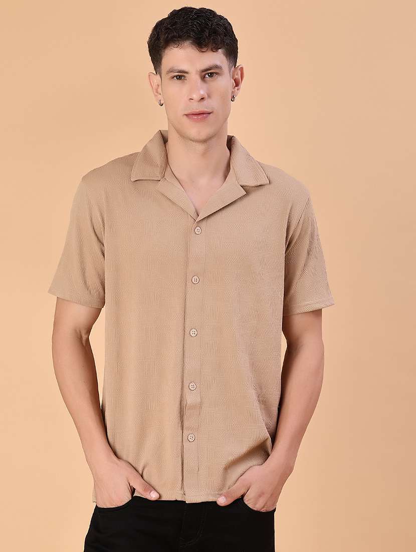 men self design short sleeve regular fit casual shirt - 22057377 -  Standard Image - 2