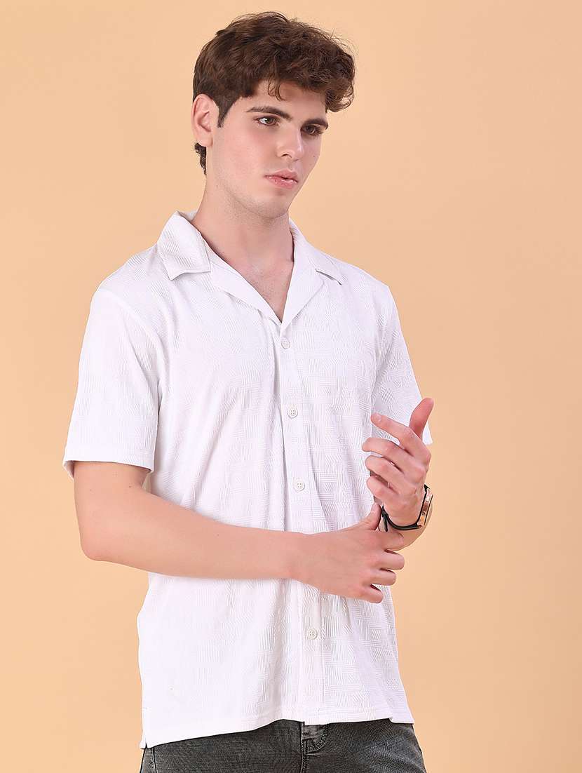 men self design short sleeve regular fit casual shirt - 22057381 -  Standard Image - 2