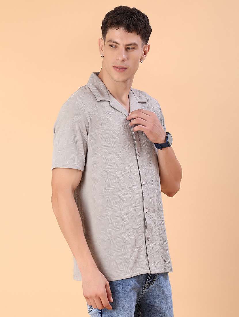 men self design short sleeve regular fit casual shirt - 22057382 -  Standard Image - 2