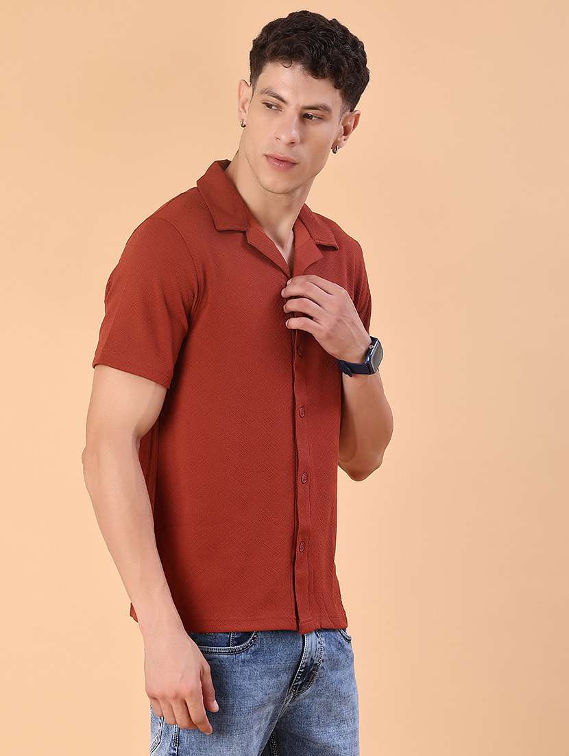men self design short sleeve regular fit casual shirt - 22057383 -  Standard Image - 2