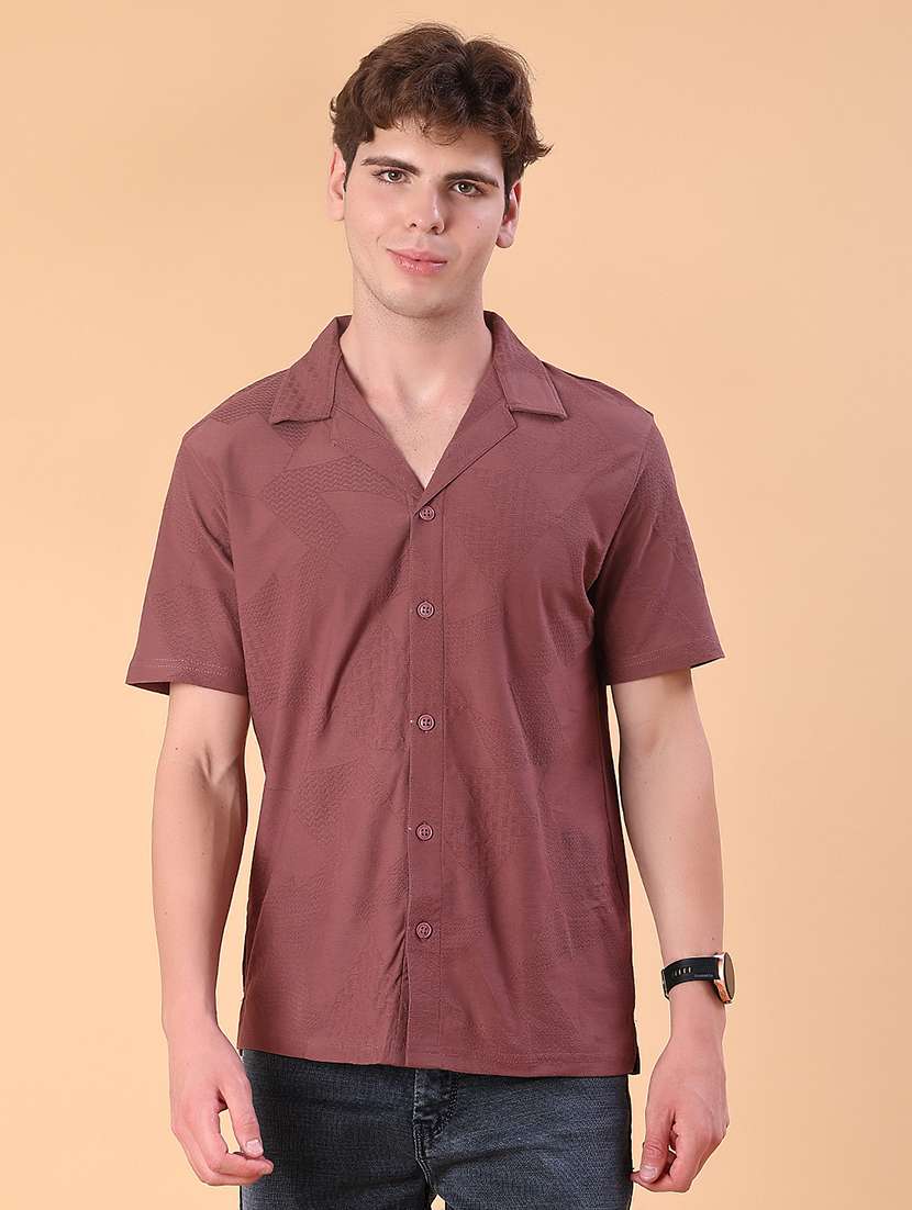 men self design short sleeve regular fit casual shirt - 22057392 -  Standard Image - 2