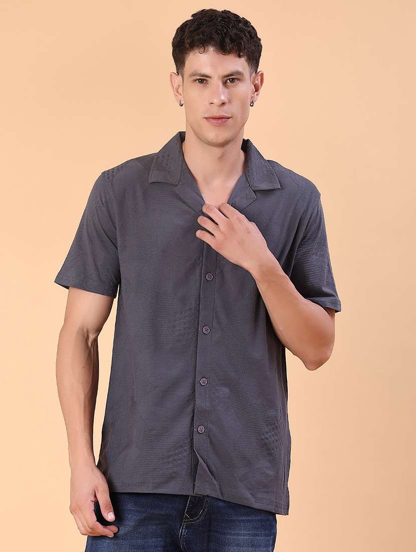 men self design short sleeve regular fit casual shirt - 22057394 -  Standard Image - 2