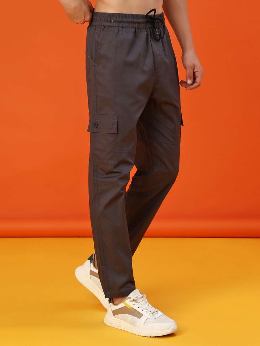 men solid mid rise cargo - 22057401 -  Standard Image - 2