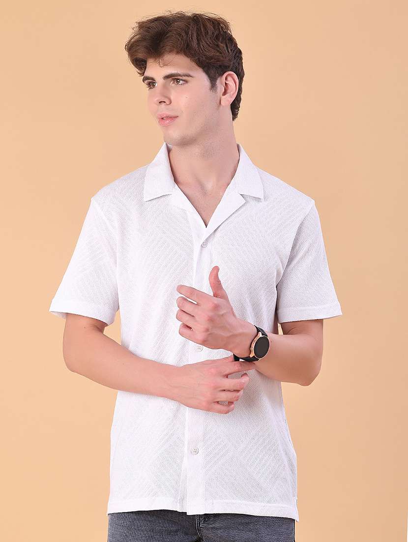 men self design short sleeve regular fit casual shirt - 22057415 -  Standard Image - 2