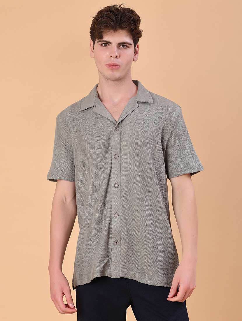 men self design short sleeve regular fit casual shirt - 22057420 -  Standard Image - 2