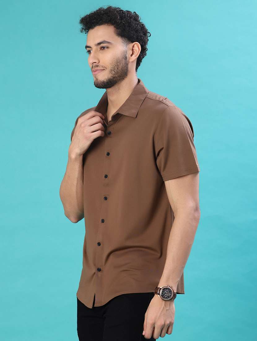 men solid short sleeve regular fit casual shirt - 22057428 -  Standard Image - 2