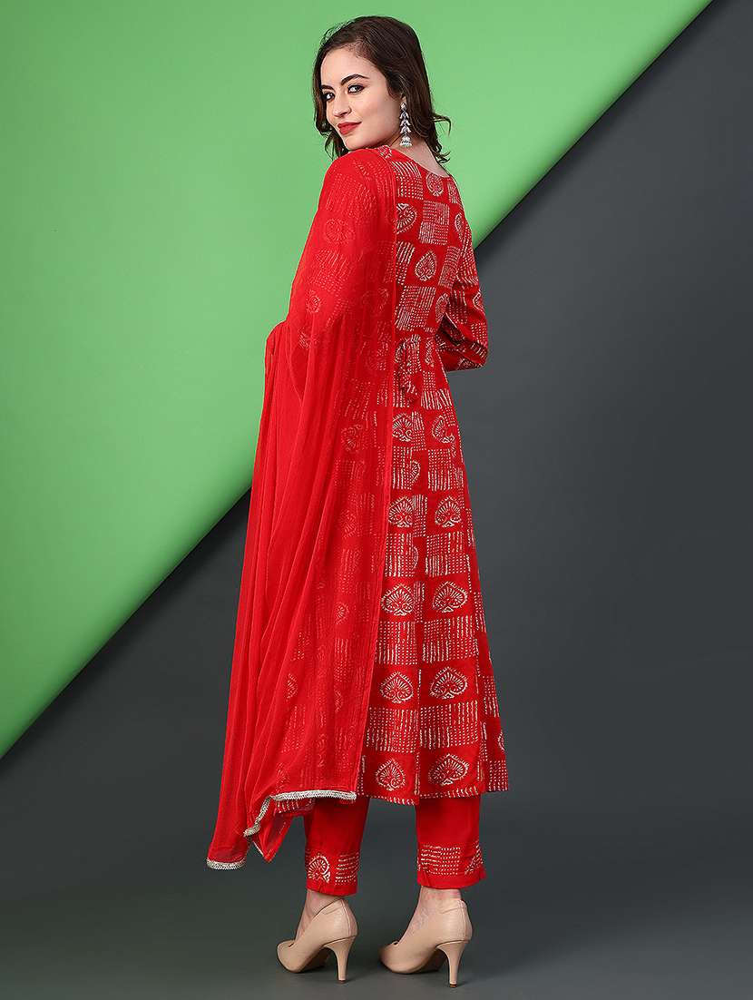 women printed kurta and pant set with dupatta - 22057486 -  Standard Image - 2