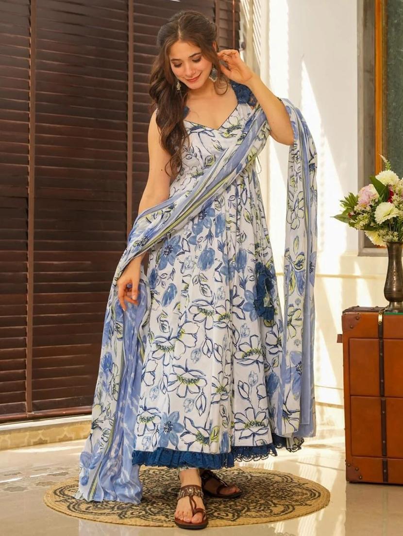 women floral sleeveless kurta pant with dupatta set - 22057679 - Standard Image - 2