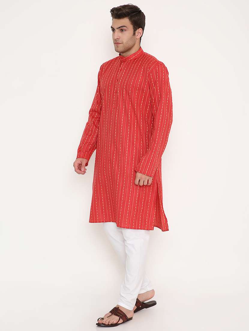 men printed long sleeve kurta and pyjama set - 22057705 - Standard Image - 2