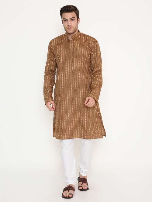 men printed long sleeve kurta and pyjama set - 22057706 -  Standard Image - 0