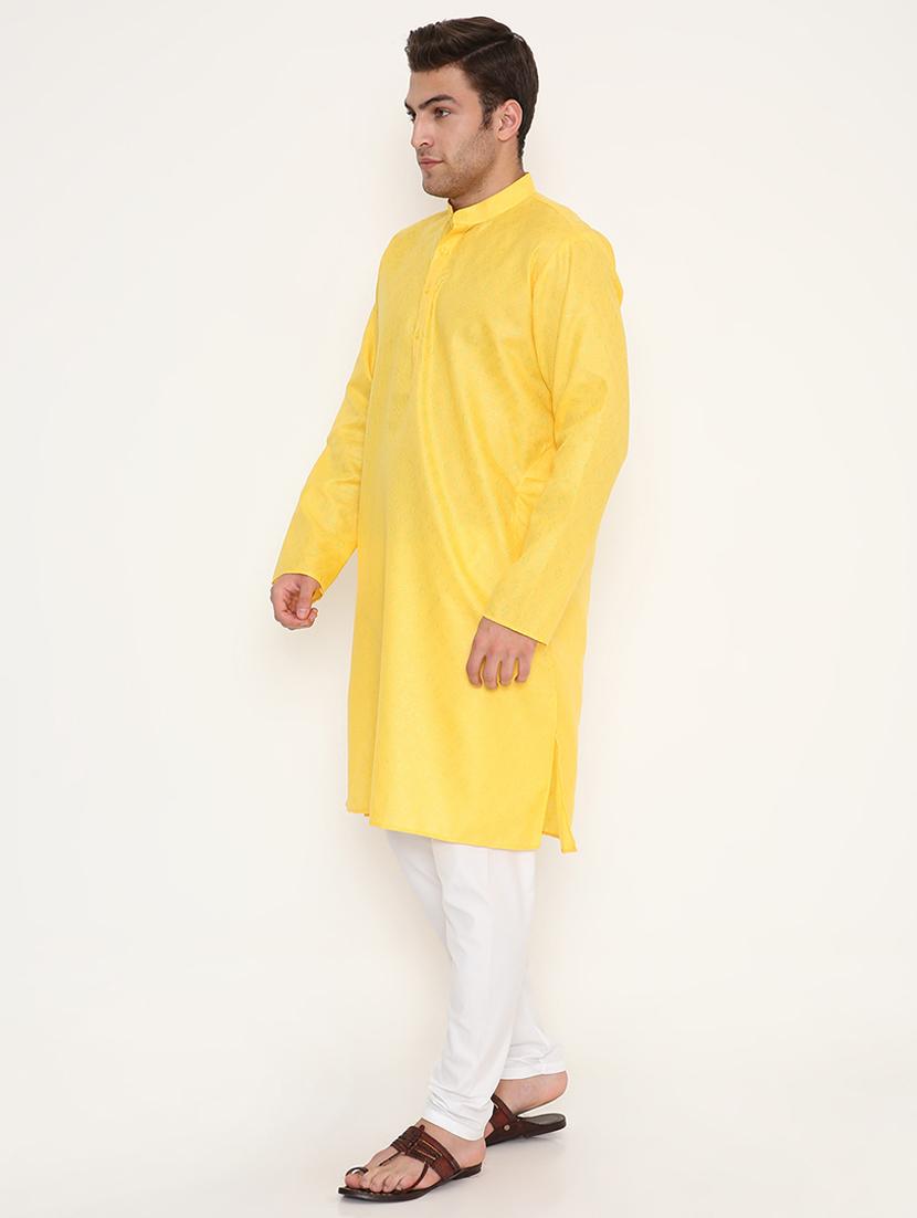 men self designed long sleeve kurta and pyjama set - 22057713 - Standard Image - 2