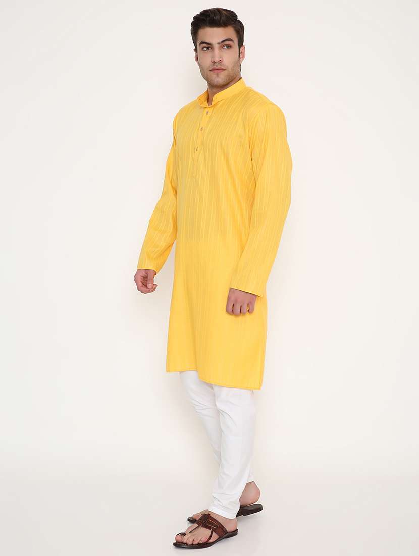 men self designed long sleeve kurta and pyjama set - 22057720 - Standard Image - 2