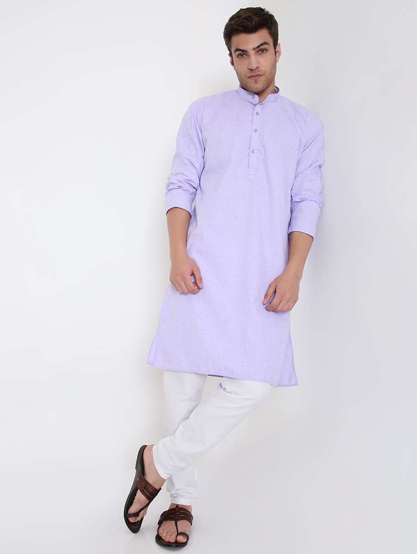 men solid long sleeve kurta and pyjama set - 22057723 -  Standard Image - 2