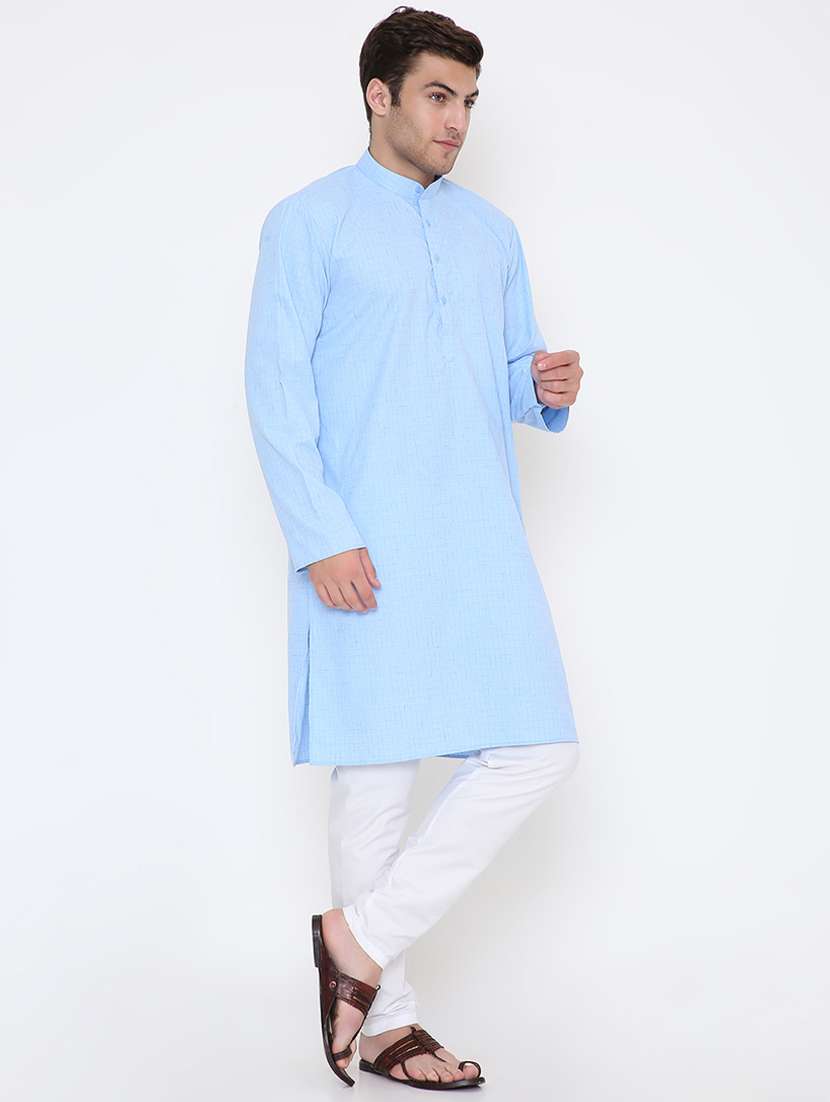 men solid long sleeve kurta and pyjama set - 22057725 -  Standard Image - 2