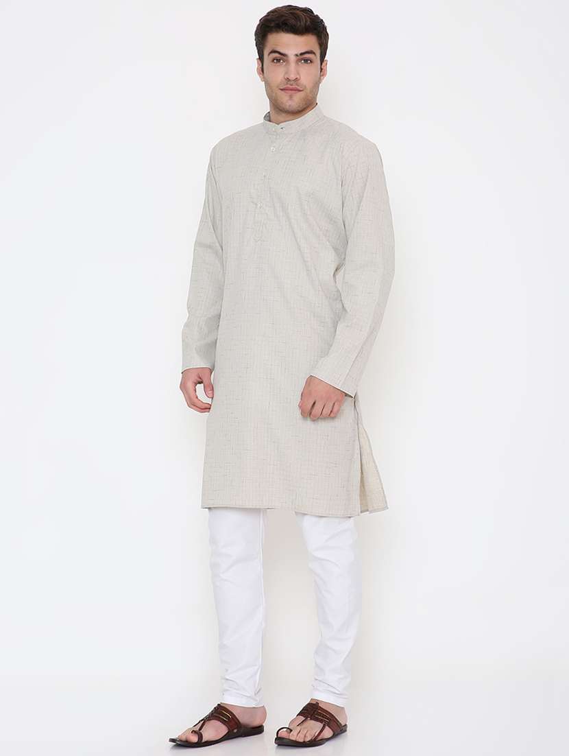 men solid long sleeve kurta and pyjama set - 22057726 - Standard Image - 2
