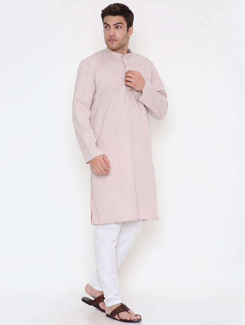men solid long sleeve kurta and pyjama set - 22057727 - Standard Image - 2