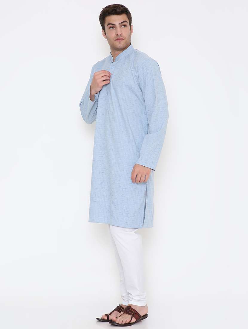 men solid long sleeve kurta and pyjama set - 22057728 -  Standard Image - 2
