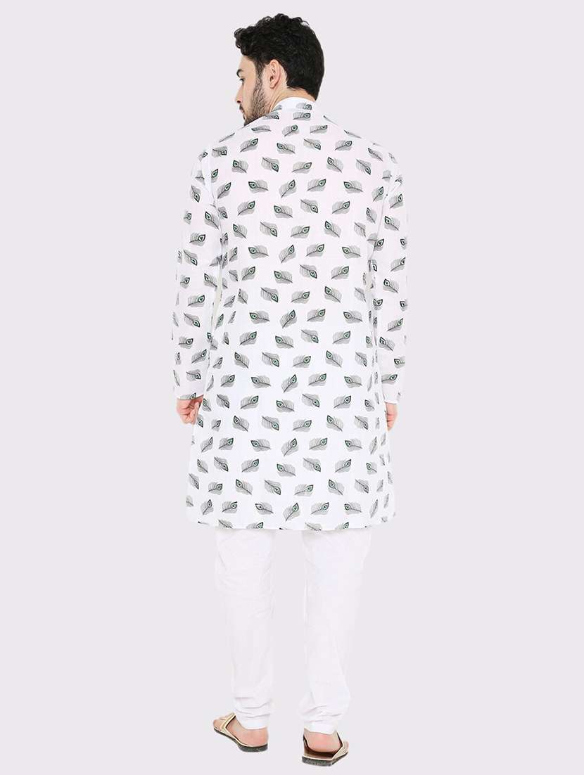 men printed long sleeve kurta and pyjama set - 22057732 - Standard Image - 2
