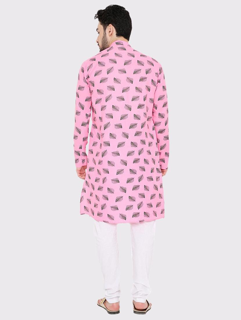 men printed long sleeve kurta and pyjama set - 22057734 - Standard Image - 2