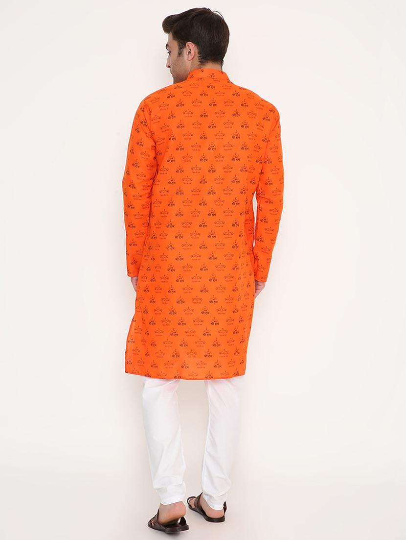 men printed long sleeve kurta and pyjama set - 22057735 - Standard Image - 2