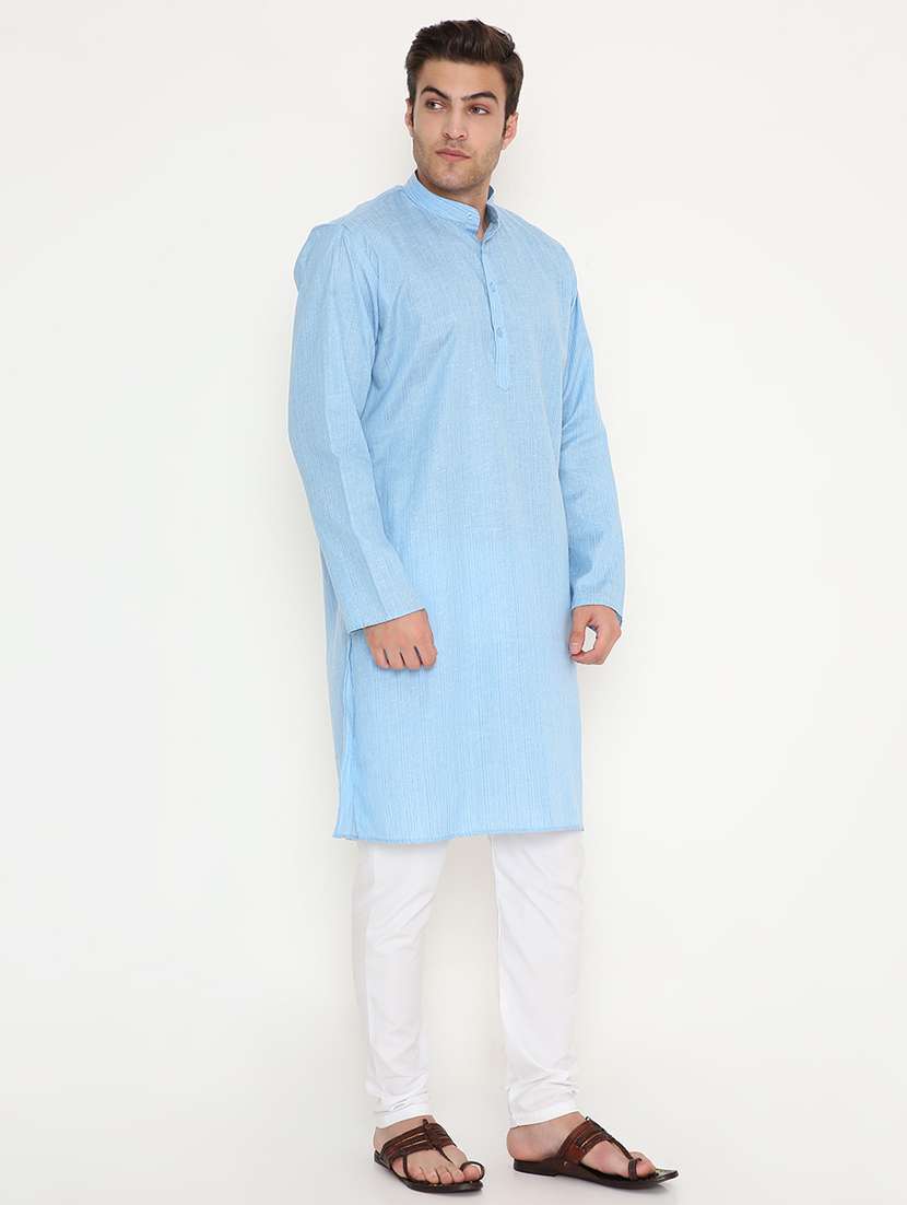 men solid long sleeve kurta and pyjama set - 22057747 - Standard Image - 2