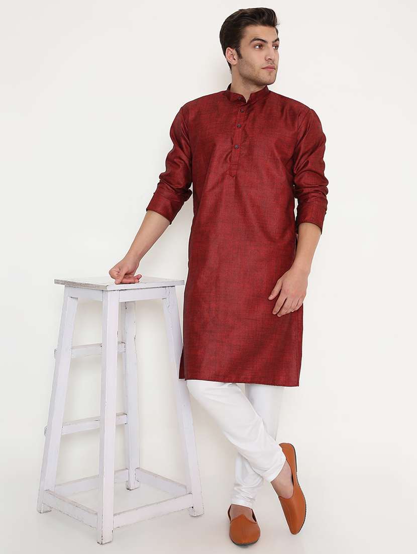men solid long sleeve kurta and pyjama set - 22057756 -  Standard Image - 2