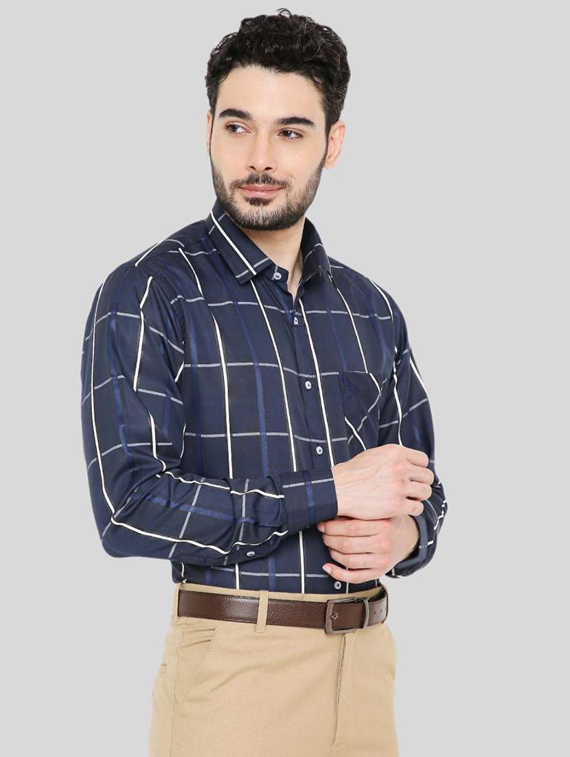men checkered collared long sleeve regular fit shirt - 22057769 - Standard Image - 2