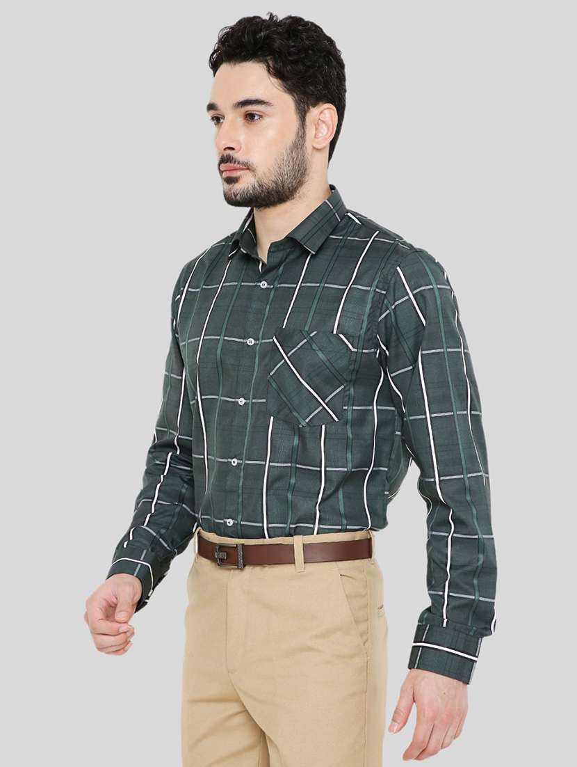 men checkered collared long sleeve regular fit shirt - 22057770 -  Standard Image - 2