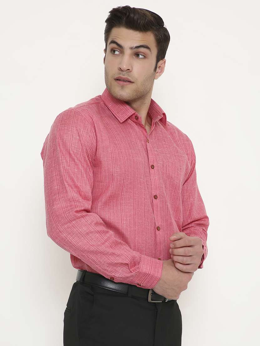 men solid collared long sleeve regular fit shirt - 22057774 -  Standard Image - 2