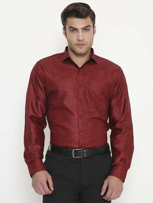 men solid collared long sleeve regular fit shirt - 22057785 - Standard Image - 0