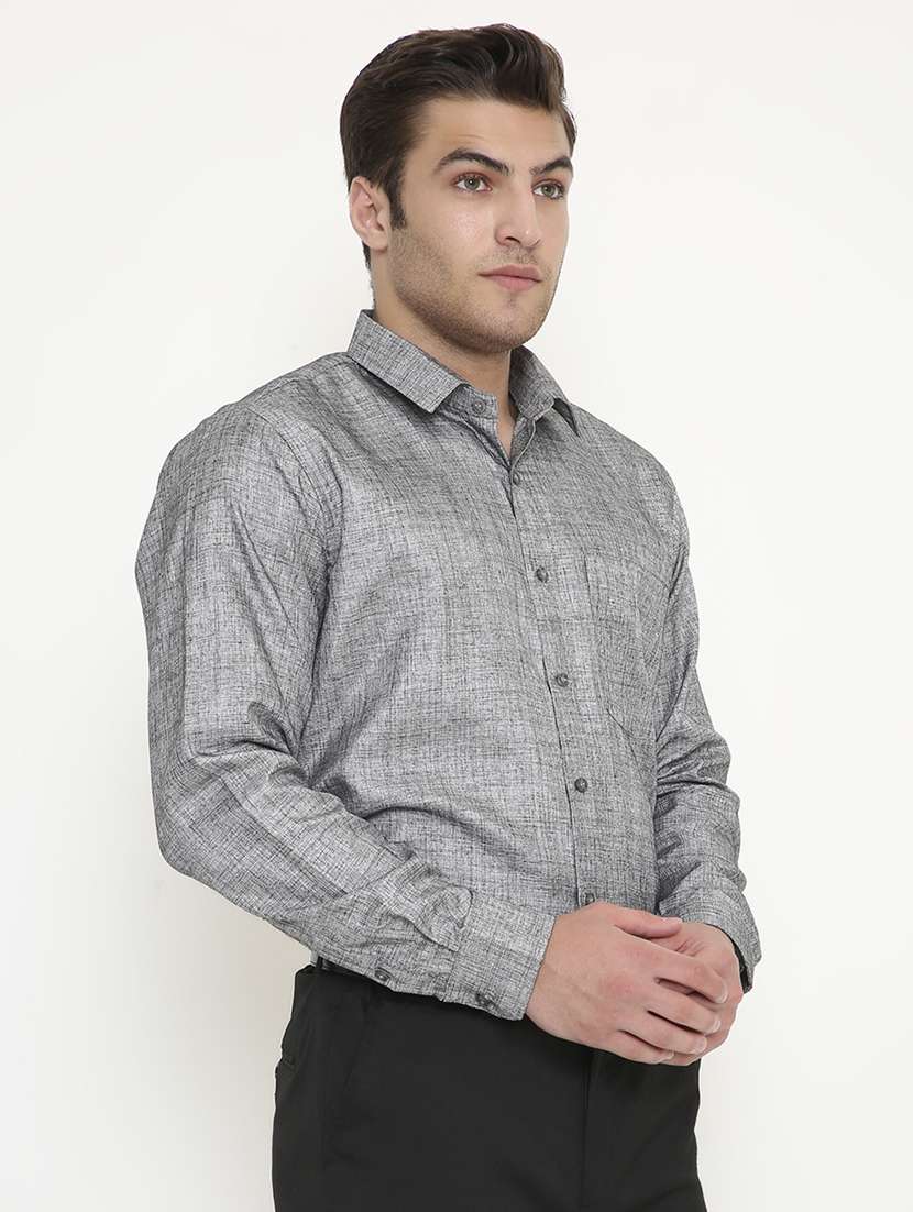 men solid collared long sleeve regular fit shirt - 22057788 -  Standard Image - 2
