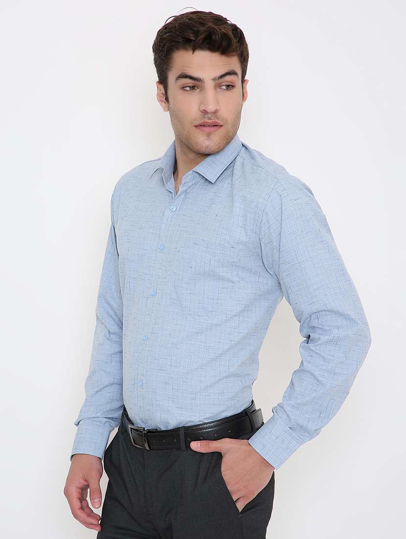 men solid collared long sleeve regular fit shirt - 22057799 -  Standard Image - 2