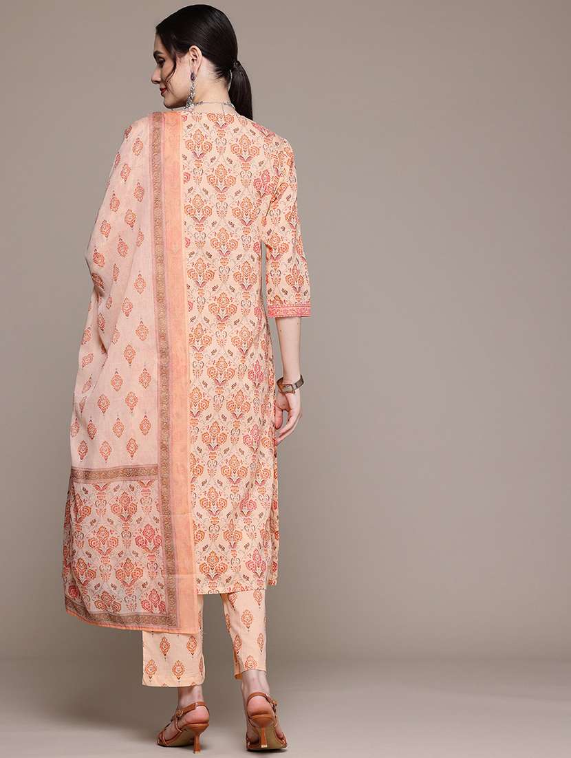 women three quarter sleeve kurta pant with dupatta set - 22057932 -  Standard Image - 2