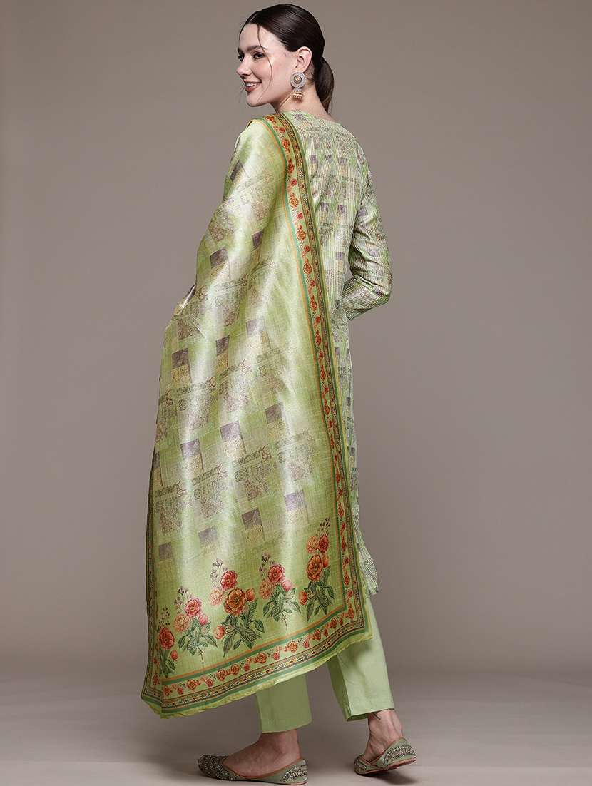 women three quarter sleeve kurta pant with dupatta set - 22057990 -  Standard Image - 2