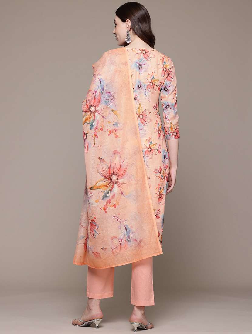 women three quarter sleeve kurta pant with dupatta set - 22057994 -  Standard Image - 2