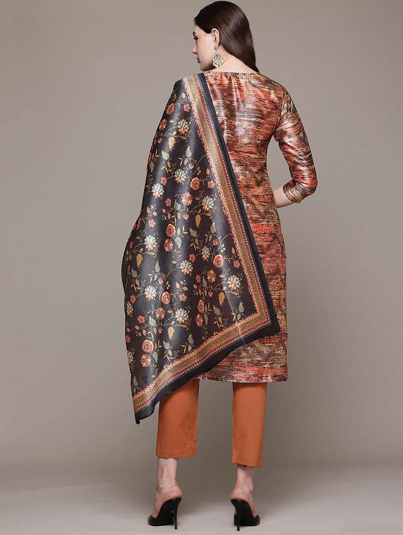 women three quarter sleeve kurta and pant withgh dupatta  - 22058024 -  Standard Image - 2