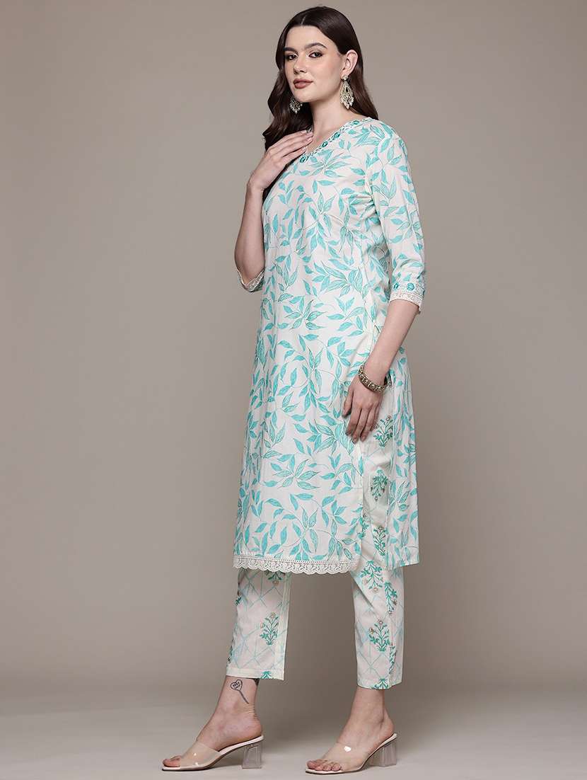 women three quarter sleeve kurta and pant withgh dupatta  - 22058027 -  Standard Image - 2