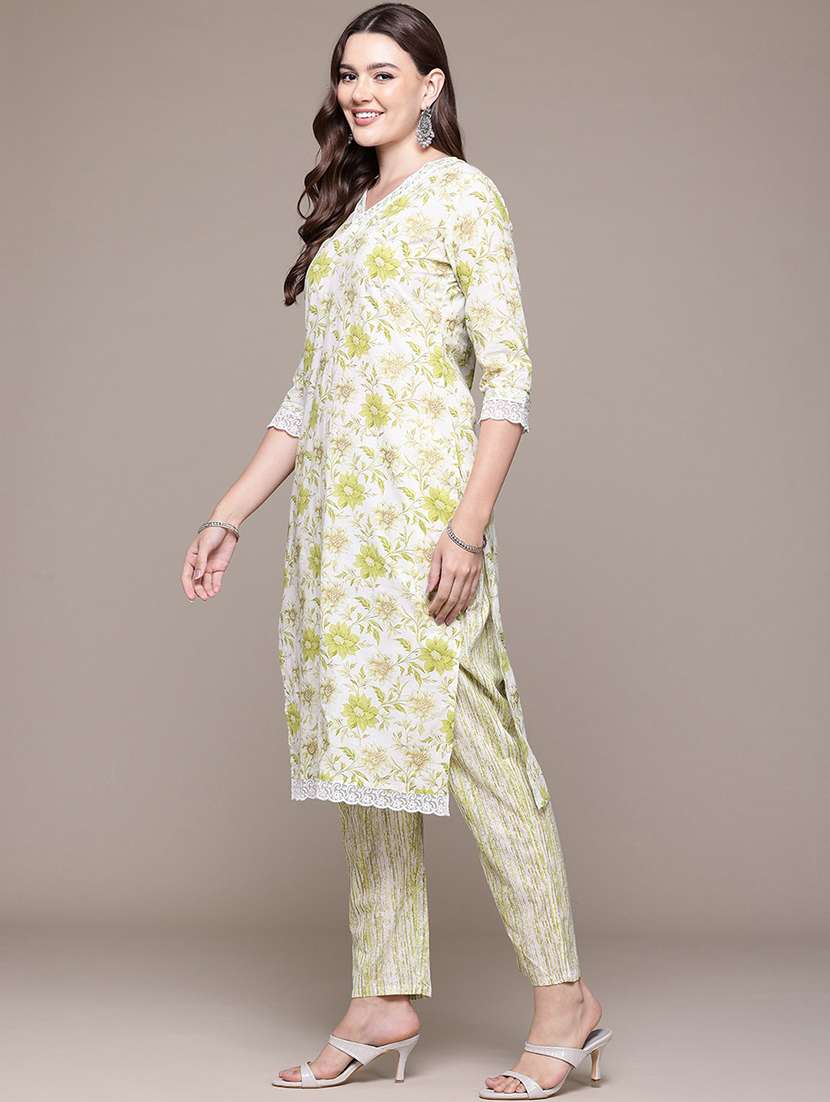 green cotton suit  set - 22058045 -  Standard Image - 2
