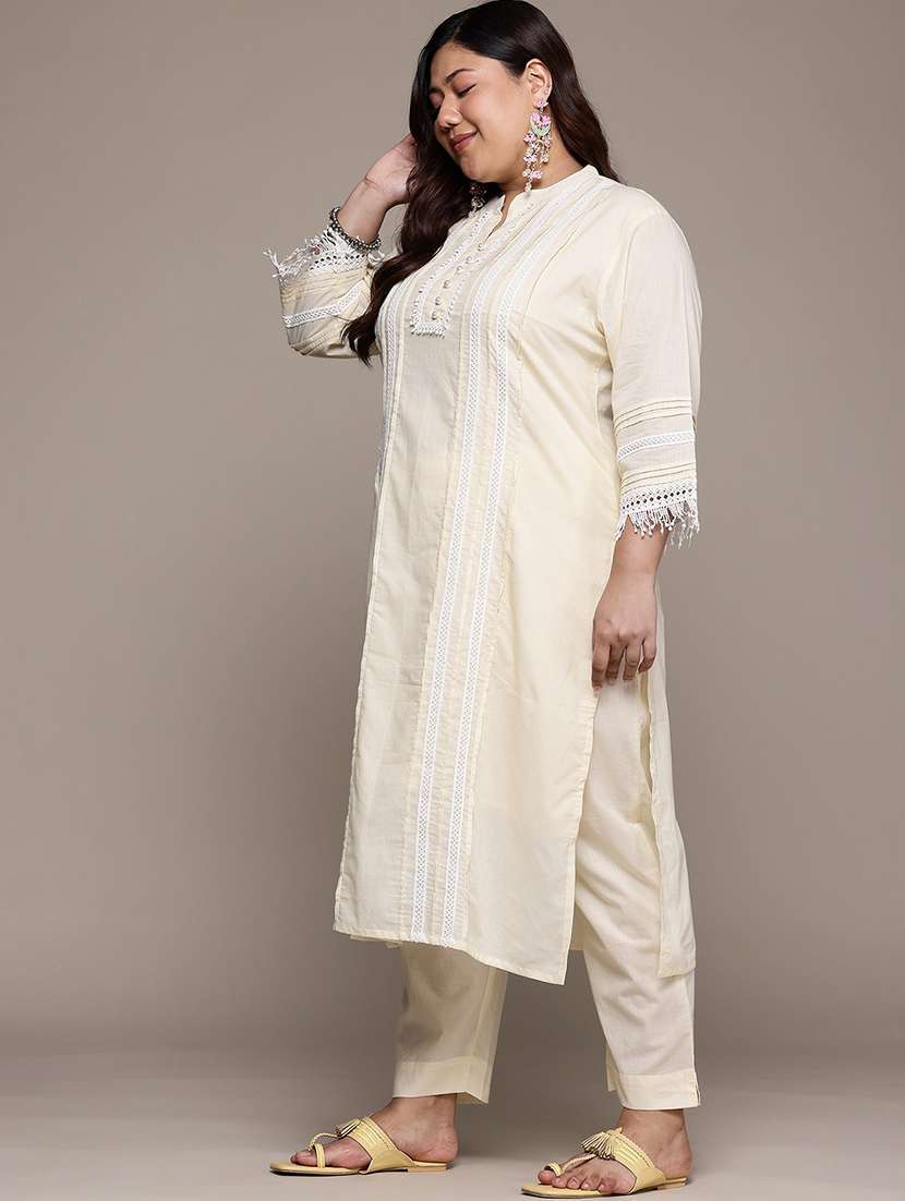 cream cotton suit  set - 22058093 -  Standard Image - 2