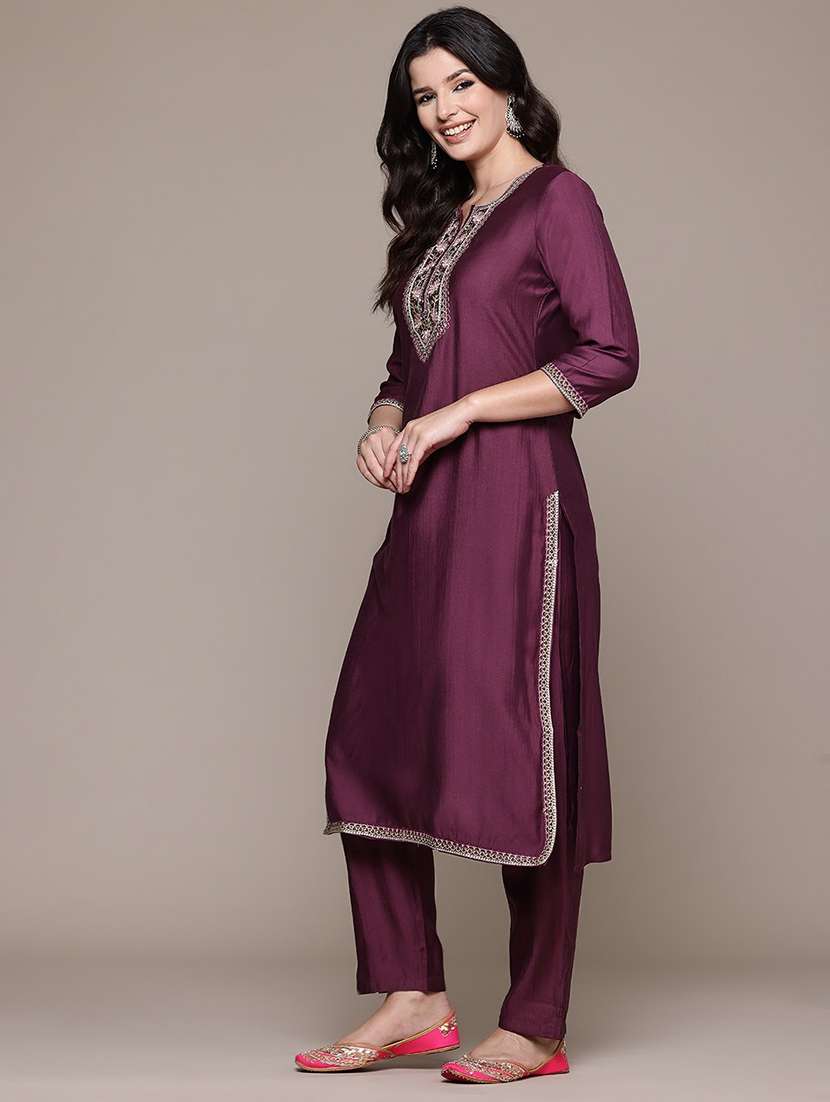 purple viscose suit  set - 22058126 -  Standard Image - 2