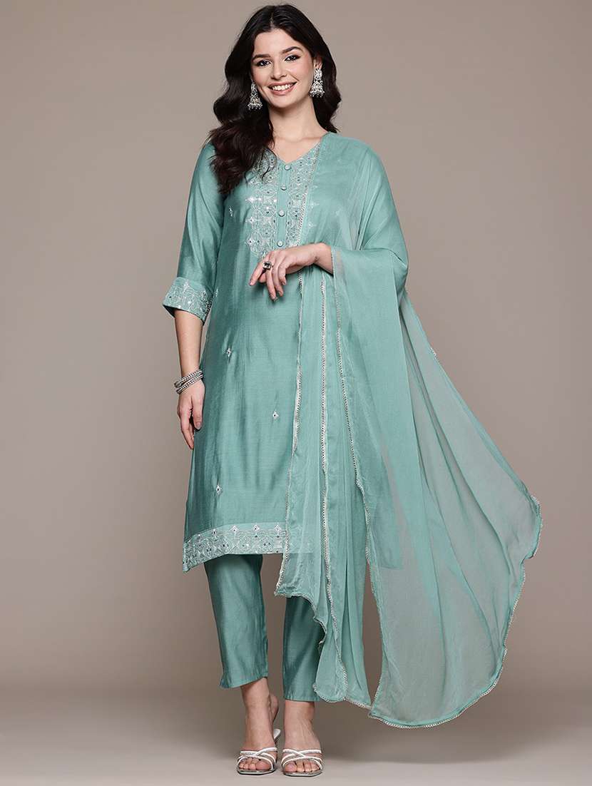turquoise viscose suit  set - 22058131 -  Standard Image - 2