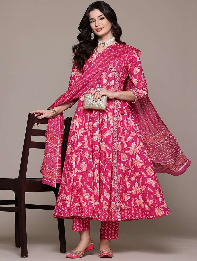 pink cotton suit  set