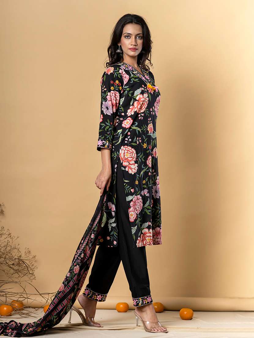 black cotton suit  set - 22058180 -  Standard Image - 2