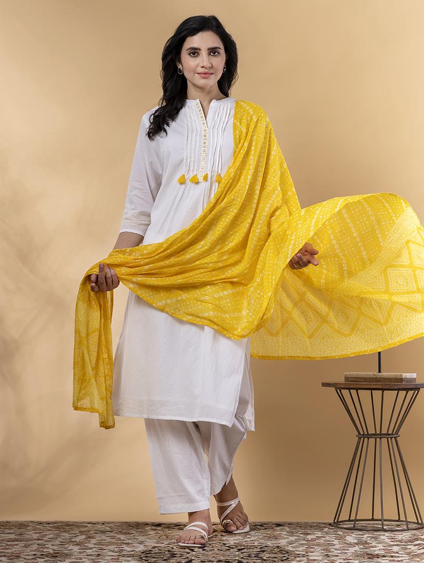 off white cotton suit set - 22058294 - Standard Image - 2