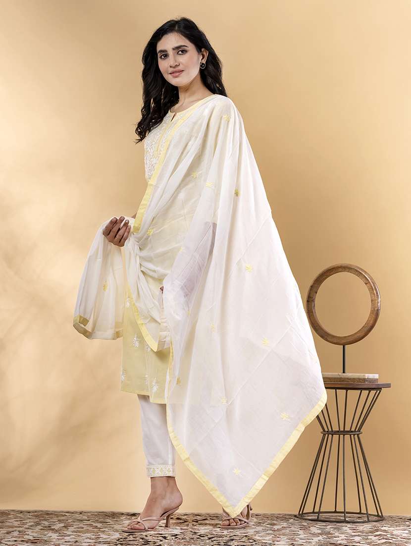 yellow cotton suit set - 22058332 - Standard Image - 2