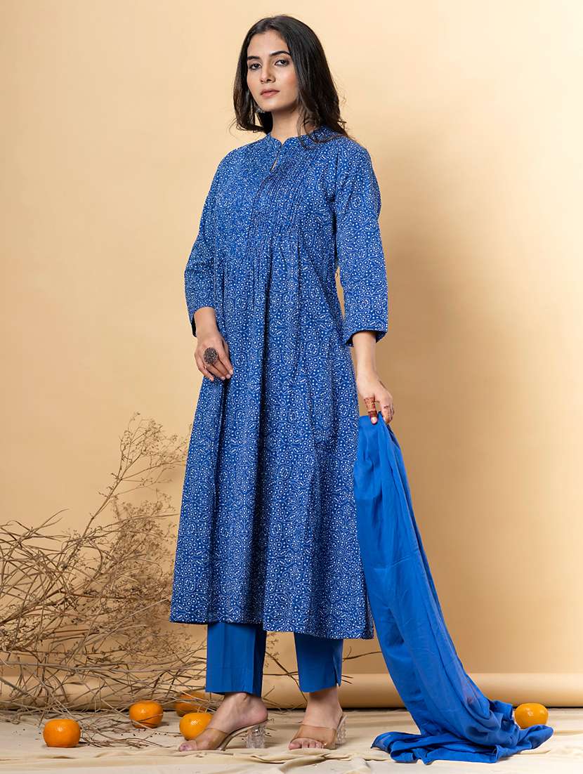 navy blue cotton kurta pant  set - 22058460 -  Standard Image - 2