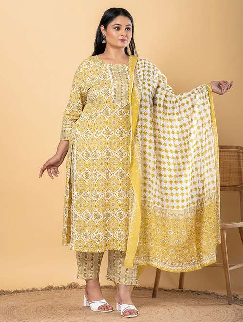 Green Cotton Suit  Set