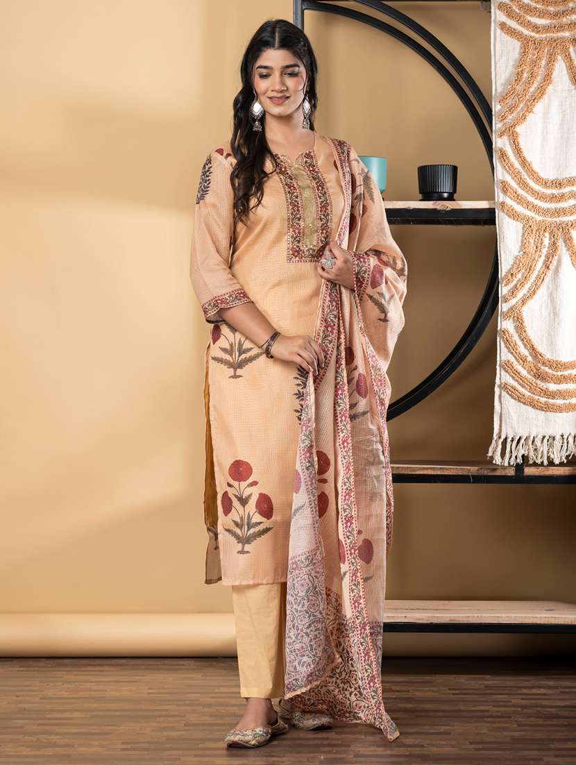mustard cotton suit  set - 22058496 -  Standard Image - 2