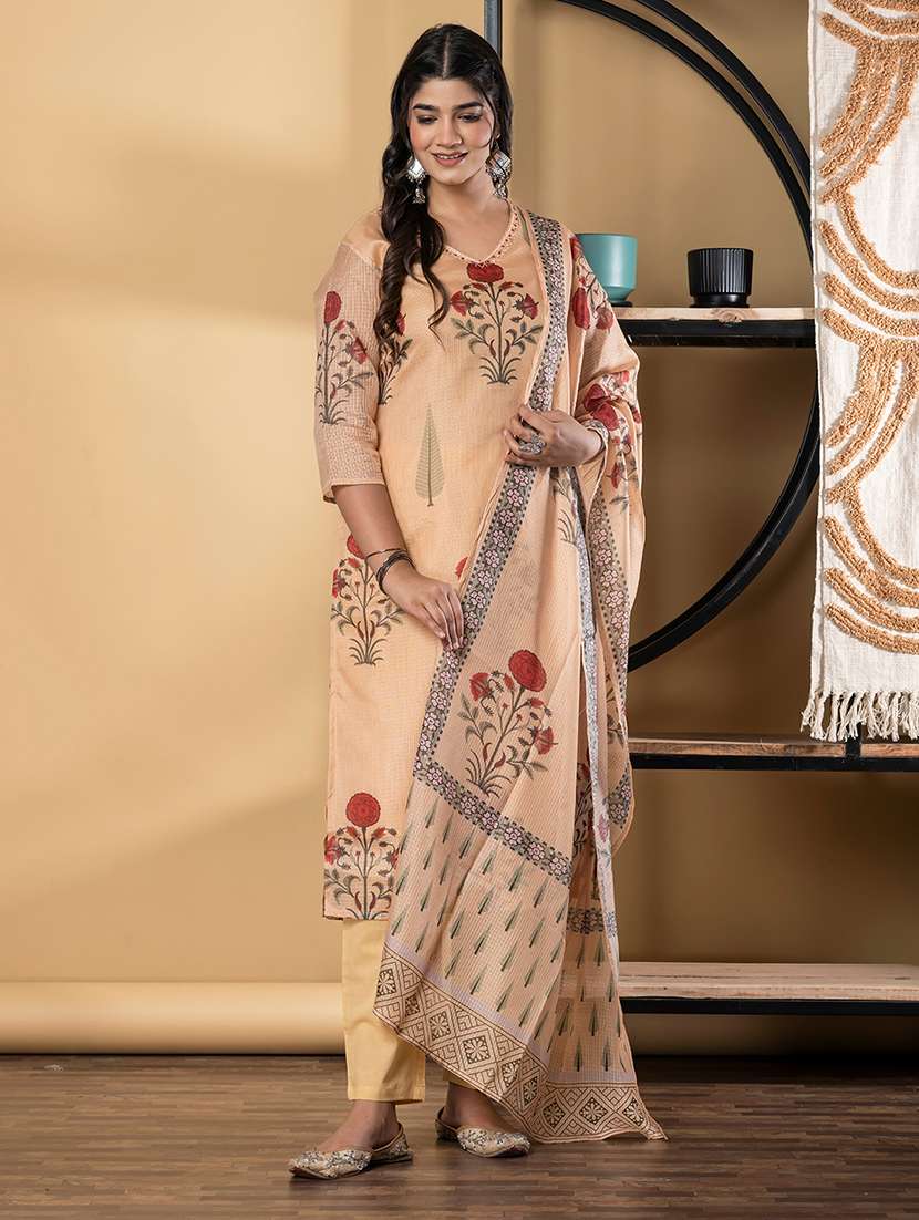 mustard cotton suit  set - 22058499 -  Standard Image - 2