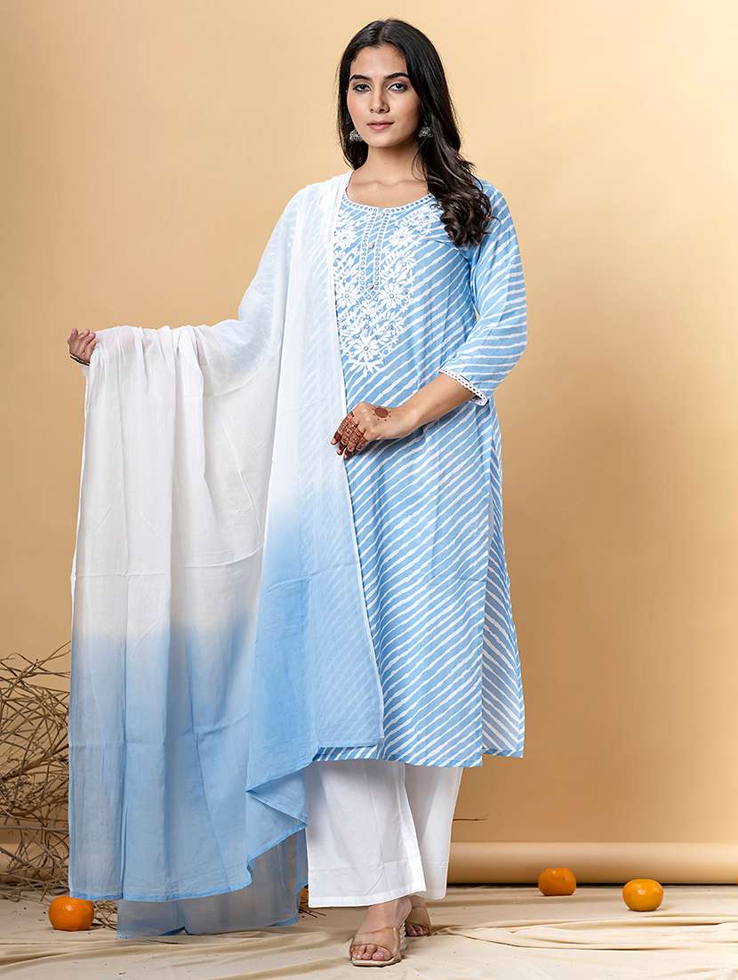 blue cotton suit  set